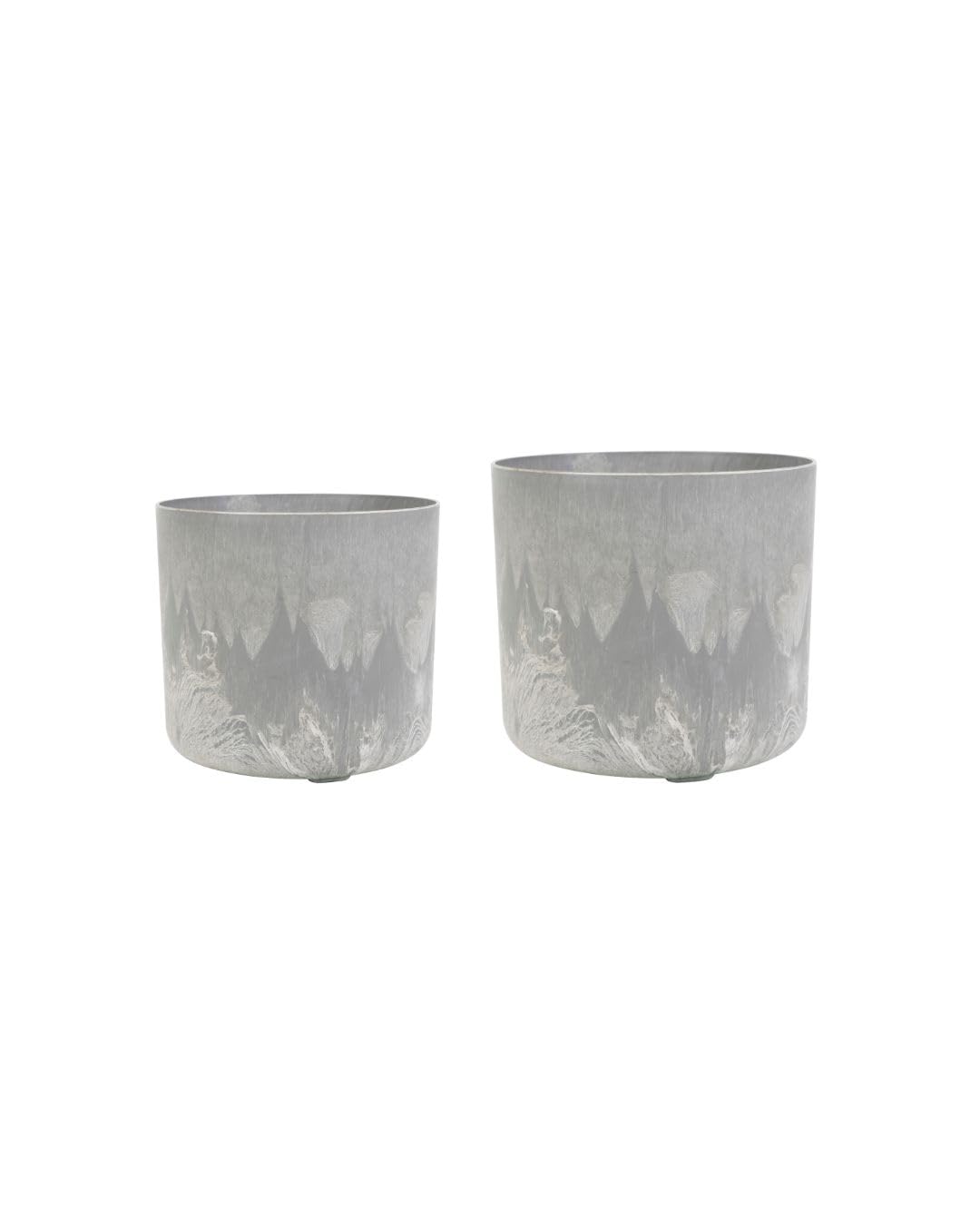 Ivyline Set di fioriere, Grigio, Medio D16cmLarge D19cm