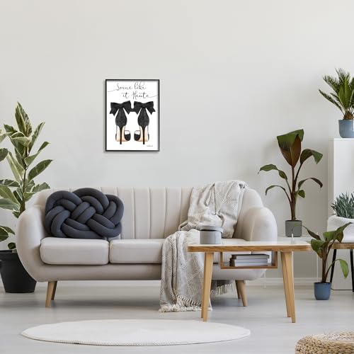 Image of Stupell Industries Some Like It Haute Black Pumps Heels Black framed,16x20