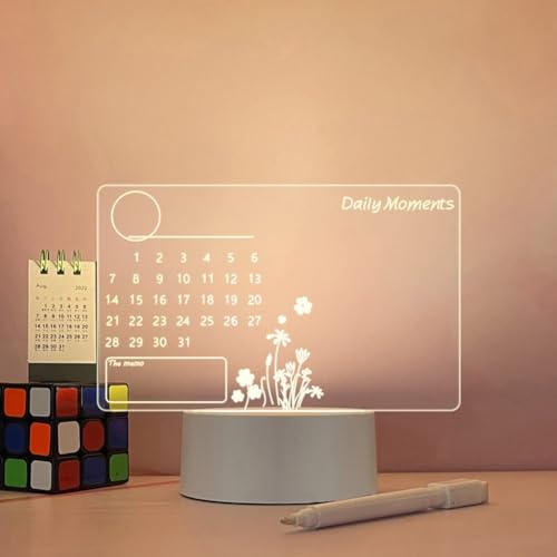LED-Notiztafel Aus Acryl Mit 12 Farbstiften – Leuchtendes Zeichenbrett, Wiederbeschreibbar, 20x30 Cm, Mit Ständer