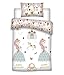 Parure de Lit Little Princess pour Bébé ou Petit Lit - Housse de Couette 100x135 cm + Taie d'oreiller 40x60 cm