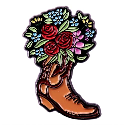 Image of Cowgirl Boots Pin Brooch, Enamel Pin Gift for Women Men