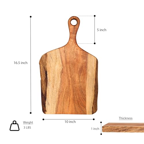 Tabla de cortar de madera Acacia con mango 41x25x2.5 cm miniatura 7