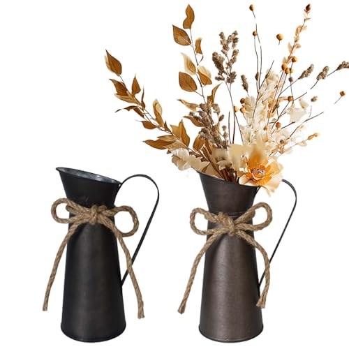 2 STÜCK Vintage DEKO VASEN AUS Eisen - Rustikale Kleine Vasen im...