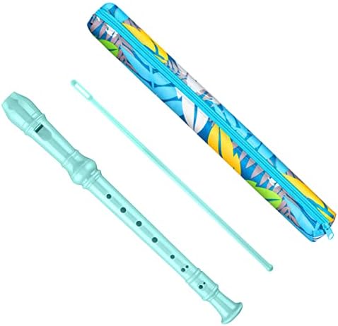 Descant Soprano Recorder Music Recorder Instrument For Kids Flute Kids Recorder With Cleaning Rod + Case Bag (Lake Green)