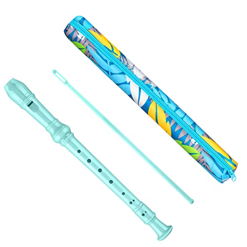 Descant Soprano Recorder Music Recorder Instrument For Kids Flute Kids Recorder With Cleaning Rod + Case Bag (Lake Green) #TOP23
