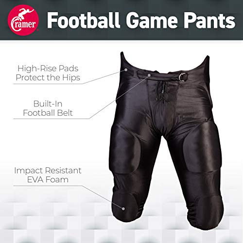 image for Cramer Football Game Pants, 7 Pads with Hip, Tailbone, Thigh, and Knee