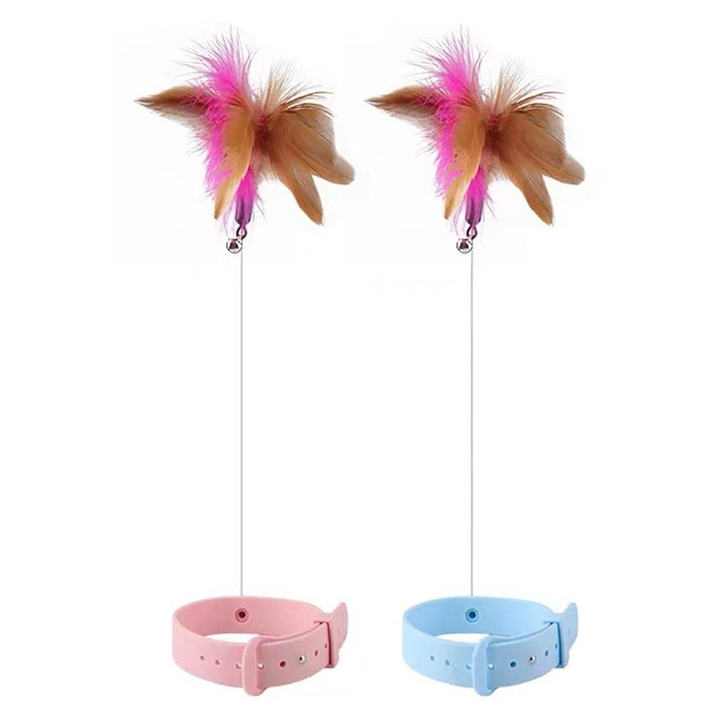 Amazon | YBGGJO 猫おもちゃ 猫じゃらし 2点セット ねこ玩具 天然鳥の 