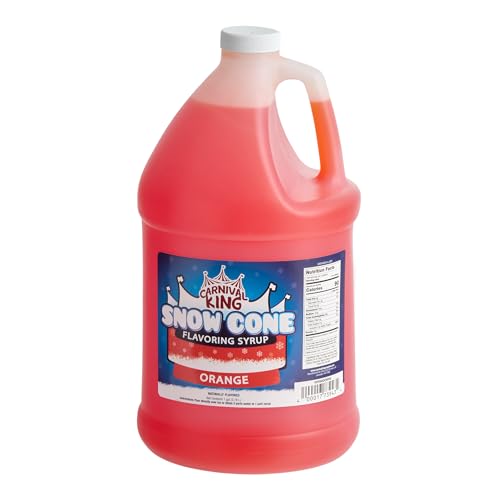 Carnival King Snow Cone Syrup 1 Gallon - Delicious Shaved Ice Flavoring for Slushies, Machines &amp; Parties (Orange)