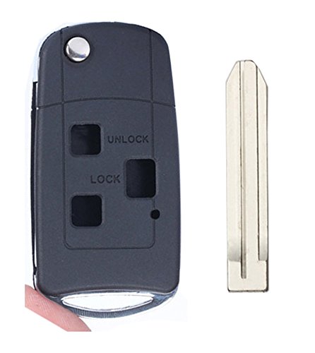 KEMANI Uncut 3 Button Folding Remote Key Shell fit for FJ Land Cruiser Flip Case Replacement