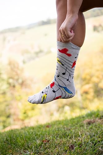 Image of WHD Bird Lover Crew Socks for Women & Men | Cute Fun Birdwatcher Gift | Novelty Song Bird Fan