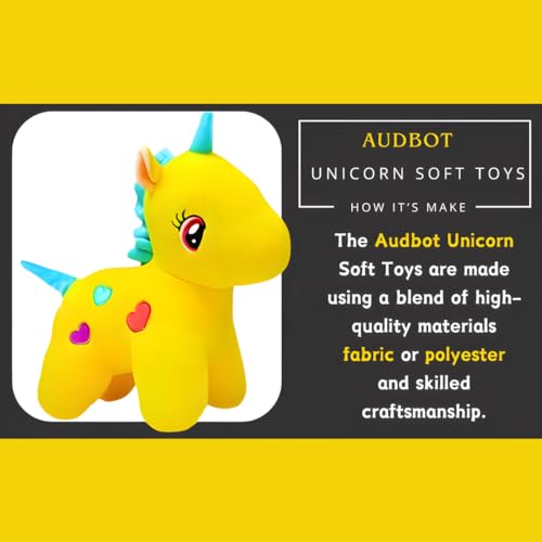 Image of Unicorn Soft Toy - 25cm (Yellow) | Plushies Aniamal Stuffed | Kids Toys for 2-5 Years Boys & Girls | Gift for Girlfriend
