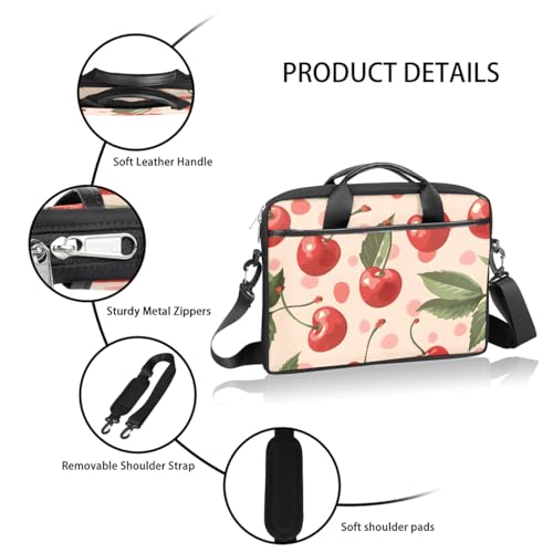 Shoulder Bag for Laptop Sweet Cherries 14/15 Inch Laptop Sleeve Waterproof Computer Bag for Notebook & Tablet Shockproof Laptop Case for Work Travel4