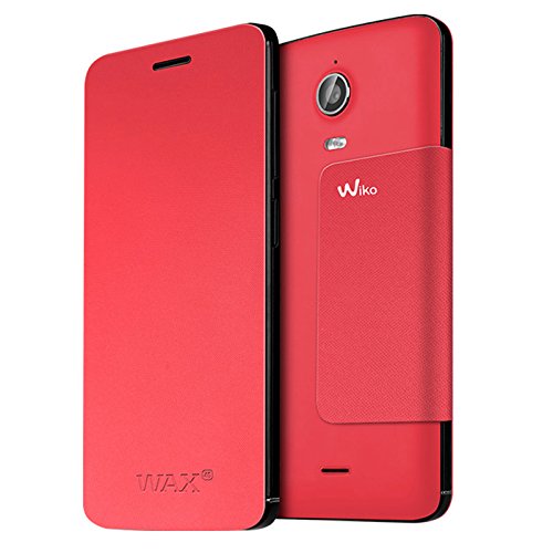 Wiko Housse étui clapet corail d'origine pour WIKO WAX 4G - corail