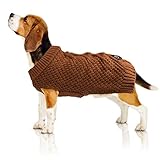 Bella & Balu Hundepullover mit Zopfstrickmuster – S, Braun | Pullover für Hunde bei Kälte, warm und weich für hohen 100% Baumwolle