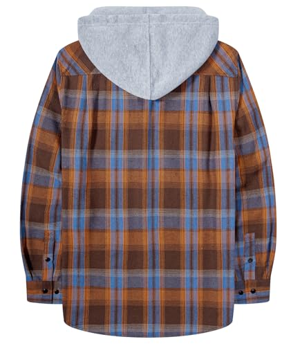 Image of Hooded Flannel Shirts for Men Plaid Long Sleeve Flannel Jacket Hoodies