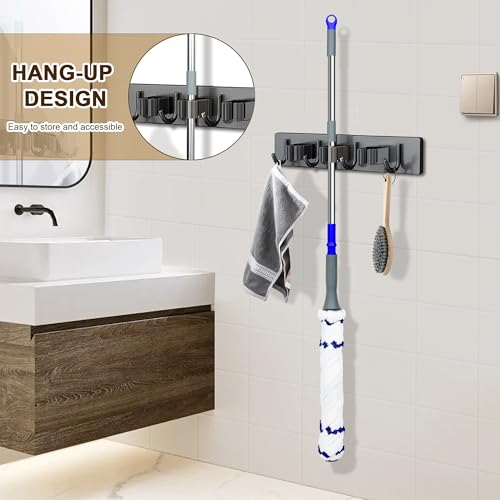 Image of Self Wringing Mop - Easy Squeeze Twist Mop with 52.5 Inch Long Handle, Heavy Duty for Hardwood, Tile, Vinyl & Laminate Floors (White-2 Head)