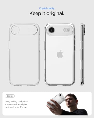 Image of Spigen for iPhone Air Case, Ultra Hybrid [TPU Covered Camera Control] [Anti-Yellowing] [No Magnet Ring] - Crystal Clear