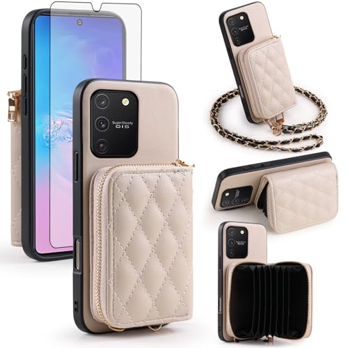 Coque portefeuille Samsung S10 Lite avec fentes pour cartes et protection écran