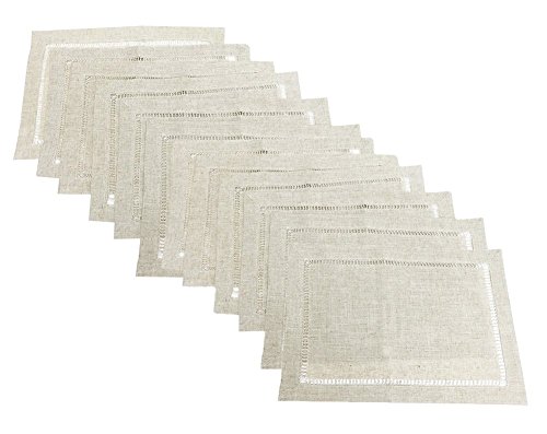 Fennco Styles Handmade Hemstitch Design Natural 14