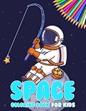  Space Coloring Book for Kids: Interesting coloring book suitable for all ages, helping to reduce stress after studying, working tiring.– 30+ GIANT Great Pages with Premium Quality Images.