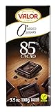 Valor - Chocolate Negro 85% - 0% Azúcares añadidos - Sin Gluten - Tableta de Intenso Chocolate Negro Valor apto para Celiacos - Disfruta de Todo el placer - PACK 17 Unidades 100 Gramos