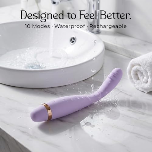 Image of Zyllion Groove Rechargeable Full Body Massager - Wireless Handheld Body Pain Relief Machine with Medical Grade Silicone & 10 Vibration Patterns (PURPLE)