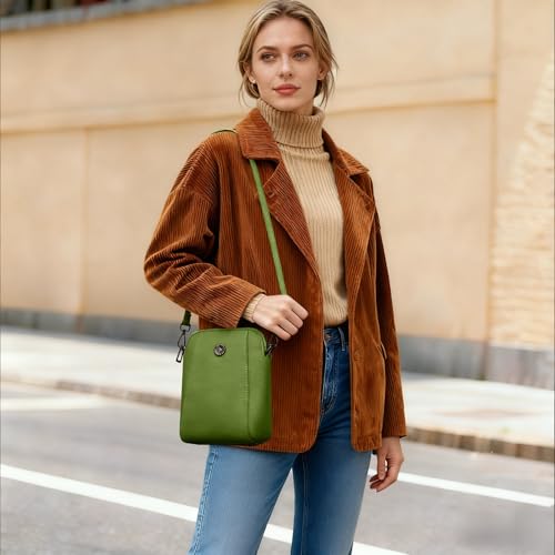 Image of Genuine Leather Small Crossbody Bags for Women | Lightweight Shoulder Purse, Designer Handbag with Adjustable Strap, Casual Travel Everyday Bag