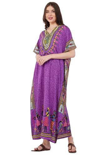 Divine threads Women African Print Kimono Cover Up V Neck Batwing Sleeve Plus Size Beach Kaftan Dresses Brown3