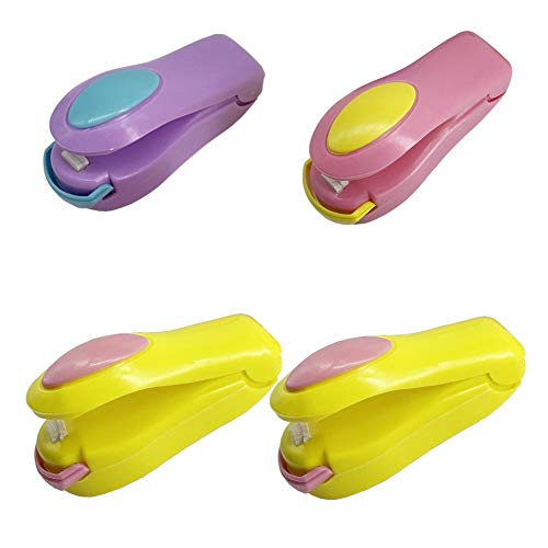 Mini Bag Sealer, Portable Mini Sealing Household Machine, Handheld Heat Bag Sealer, Mini Heat Bag Sealer Sealing Machine Hand Pressure Heat Sealing Machine for Airtight Food Storage Saver(4PCS)