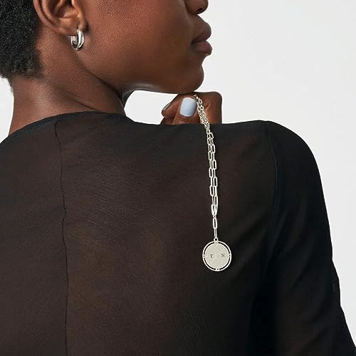 OAK & LUNA - Engraved Compass Necklace with Diamond - Personalised Interlocking Pendant with Initials - Gift for Her, Women - For Birthday, Mother's Day, Christmas2