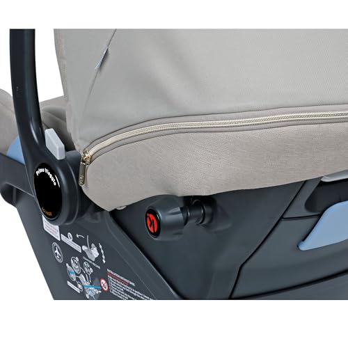 Image of PEG Primo Viaggio Lounge - Reclining Rear Facing Infant Car Seat - Includes Base with Load Leg & Anti-Rebound Bar - for Babies 4 to 30 lbs - Made in Italy - Astral (Beige)