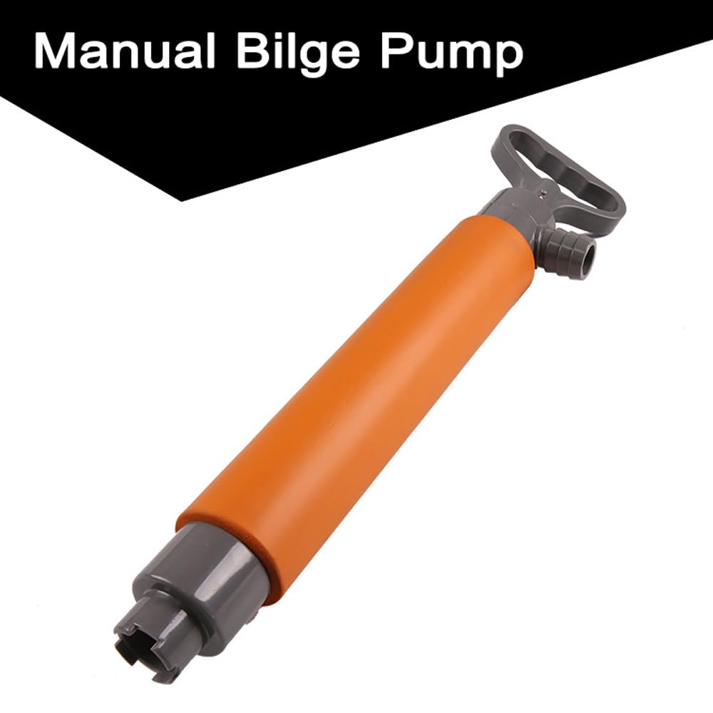 Funien Bilge Pump Manual Bilge Pump for Boats KCanoe Portable Hand Water Pump with Extension Hose (Orange)