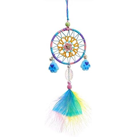 Decorative Accessories Handmade Dream Catcher Colorful Feather Car Hanging Ornaments Bedroom Wind Chime Home Wall Tapestry Decor Wedding Guest Gift Wreaths & Garlands Cover