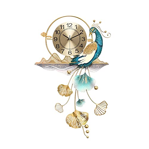 Horloge murale décorative paon contre les murs vides blancs