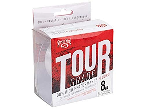 Strike King Tour Grade Fluorocarbon Fishing Line, 200-Yards, 8-Pound, Clear