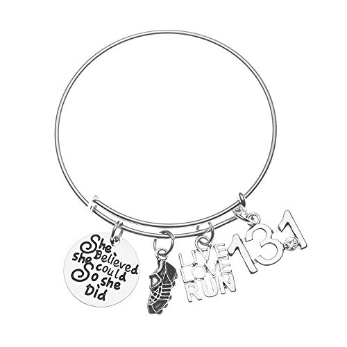Image of Infinity Collection Running Gifts- Runner Bracelet, Running Jewelry, Adjustable Running Charm Bracelet- Perfect Cross Country, Track, Marathon Gifts