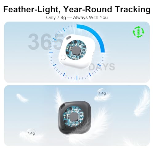 Image of 2-Pack Air Tracker Tags Compatible with Apple Find My (iOS Only), Bluetooth Tracker, Smart Keys Finder and Item Locator for Wallet Luggage Backpack (1B1W)
