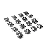 Nietentyp: offenes Ende 50 Stück 10 mm quadratische Pyramidennieten mit vier Krallen, Metallnieten für Leder, Punk, Schuhe, Bastelarbeiten, Armbänder, Zubehör, Schwarz Nickel
