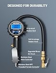 AstroAI Digital Tire Inflator with Pressure Gauge, 250 PSI Tire Pressure Gauge, Heavy Duty Air Compressor Accessories with Air Chuck, Longer Rubber Hose and Connect Coupler, Tire Inflator Attachments