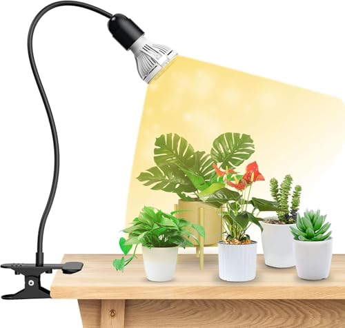 Image of SANSI LED Grow Lights for Indoor Plants, 150W Full Spectrum Gooseneck Clamp Grow Lamp, 10W Power Plant Light with High PPFD for Seeding, Lifetime Free Bulb Replacement Plant Lights for Indoor, 1 Head
