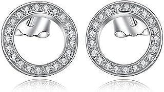 Micory 925 Sterling Silver Cubic Zirconia Stud Earrings Hypoallergenic Earring for Women