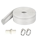 Flachschlauch 1 1/4 Zoll Gewebeschlauch: 10m Ø 32 mm Ablaufschlauch Pumpenschlauch mit 2 21-38mm Schlauchschellen für Tauchpumpen Gartenbewässerung, 1 Rolle