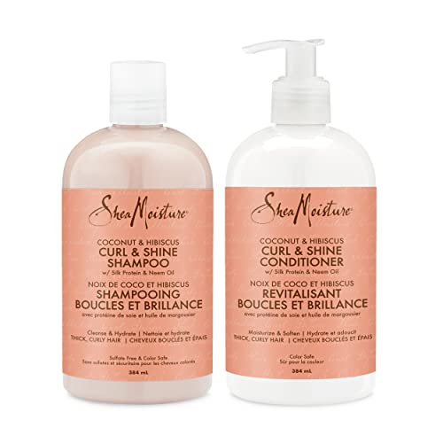 SheaMoisture Coconut & Hibiscus Curl & Shine Gift Set with Shampoo, Conditioner, and Frizz-Free Curl Mousse | Coconut & Hibiscus Bundle for Thick, Curly Hair - Image 3