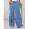 Floerns-Womens-Casual-Paper-Bag-Pants-Drawstring-Waist-Belted-Wide-Leg-Trousers Floerns Women's Casual Paper Bag Pants Drawstring Waist Belted Wide Leg Trousers Blue W26 L32