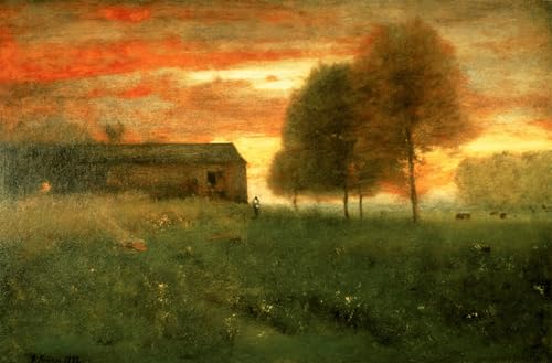Affiche Coucher de soleil Montclair George Inness Tableau poétique toile décorative