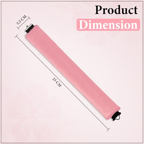Image of GLUN Non-Damaging Hair Curling Strips, 3 Counts Piink Colour, Hair Curler with Hook, for All Hair Types, Overnight Curler for Beautiful Natural Wave Texture
