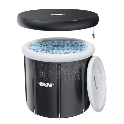 Foto de HOROW Bañera de hielo para atletas, baño de hielo portátil de múltiples capas para terapia de agua fría y recuperación, barril de hielo inflable con tapa, bañera de hielo plegable para el hogar (imagen 2)