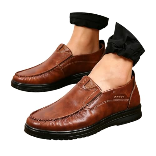 Zapatos cómodos sin cordones con suela plana y tejido transpirable para hombre