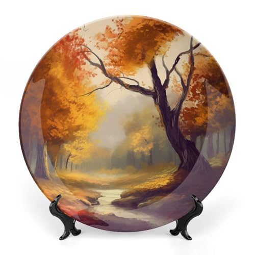 Plato decorativo de cerámica Autumn Art bone china 7 pulgadas miniatura 1