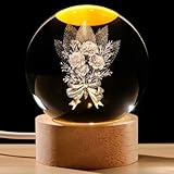 Kertari 60mm クリスタルボール カーネーション 造花 インテリア フラワーライト 枯れない花 おばあちゃん プレゼント 誕生日プレゼント 母 祖母 妻 女性 人気 ガラス細工 置物 雑貨 おしゃれ 可愛い【正規品】クリスマス バレンタイン プレゼント 水晶玉 オブジェ LEDライトベース 間接照明 雰囲気作り 飾り 記念日 卒業祝い 結婚記念日 彼女 彼氏 ギフト